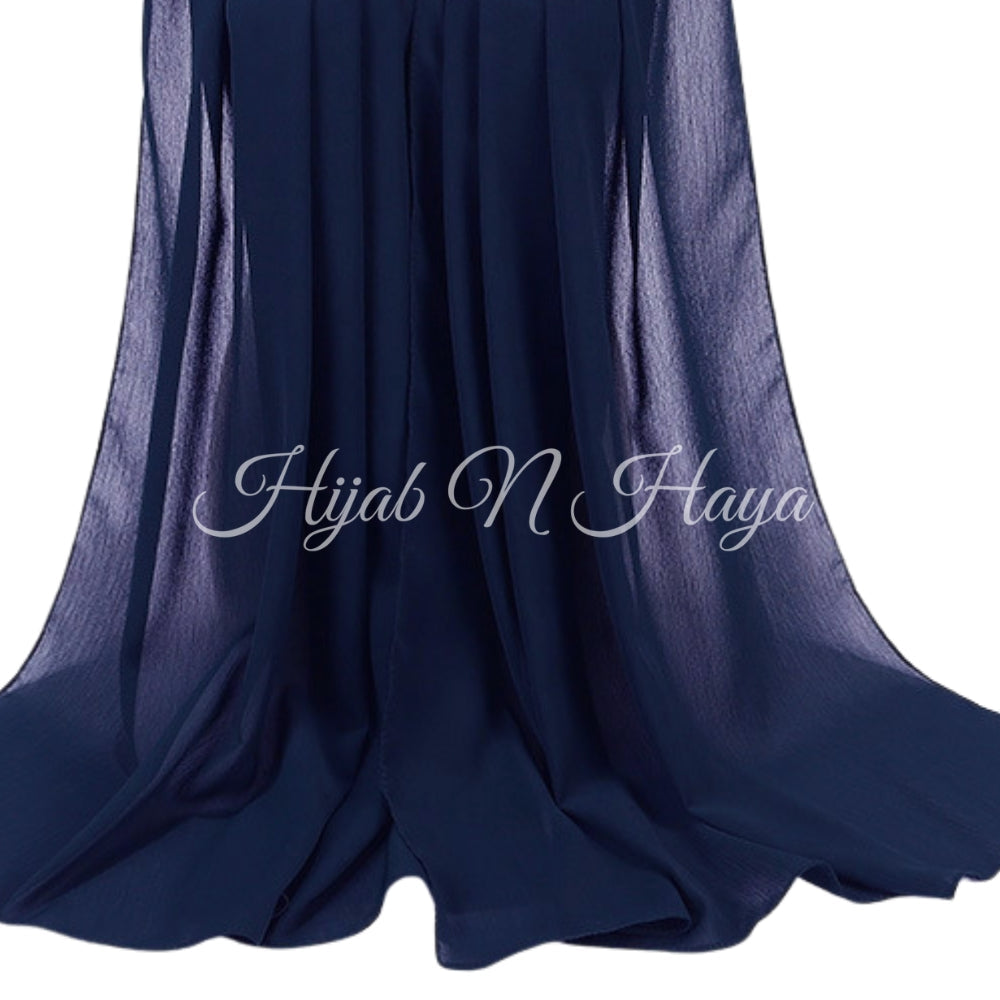 Chiffon Georgette Hijab Navy Blue