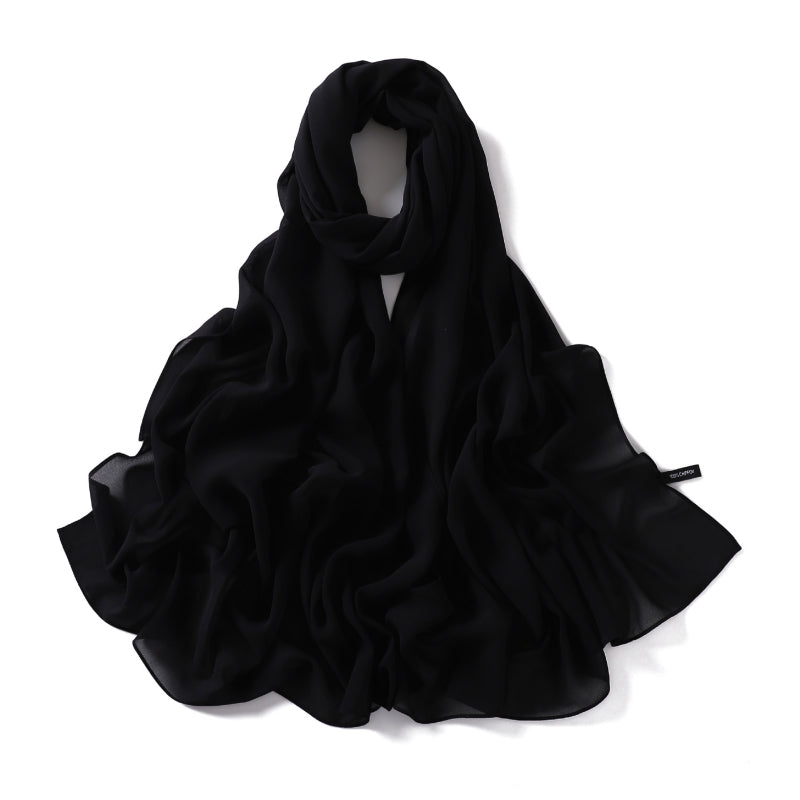 Chiffon Georgette Hijab-Black