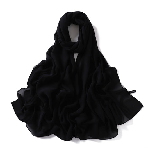 Chiffon Georgette Hijab-Black